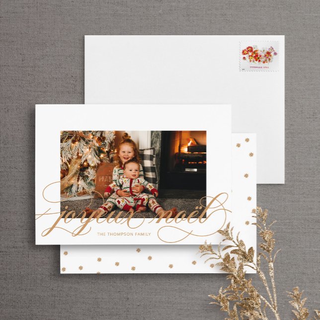 Script Joyeux Noel Elegant Christmas Photo Card (Creator Uploaded)