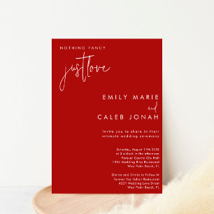 Script Just Love Red Intimate Wedding Courthouse  Invitation