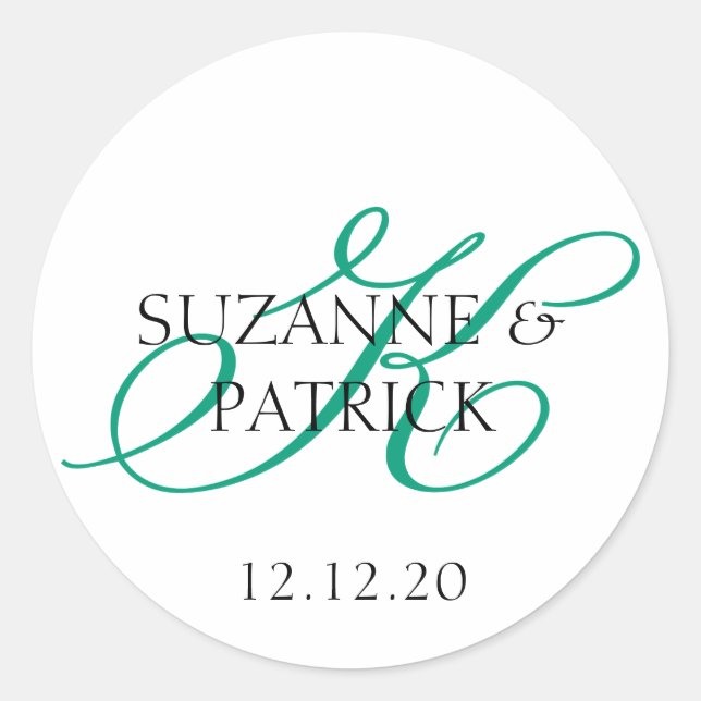 Script K Monogram Labels (Emerald / Black) (Front)