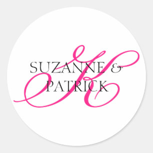Script K Monogram Labels (Hot Pink / Black)
