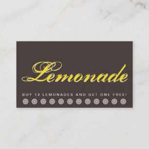 script LEMONADE customer loyalty card