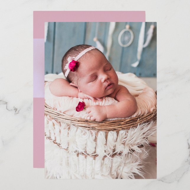 Script Lettering Baby Birth Announcements (Front/Back)