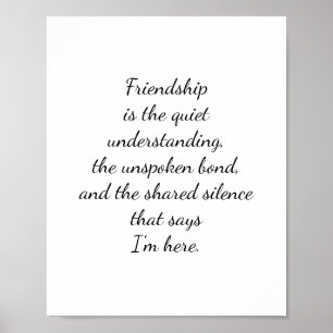 Script Lettering Friendship Quote Art Poster