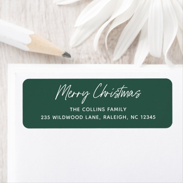 Script Lettering Merry Christmas Return Address (Insitu)