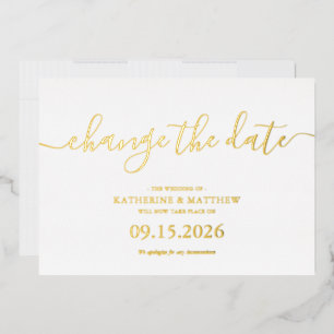 Script Lettering Postponed Wedding Save The Date