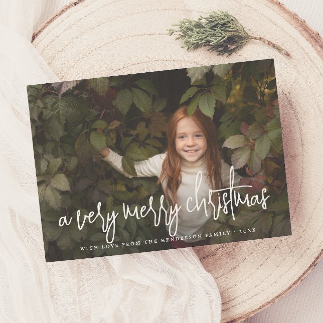 Script Lettering & Stars Christmas Holiday Photo (Creator Uploaded)