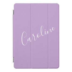 Script Lilac Purple Solid Colour Personalised Name iPad Pro Cover