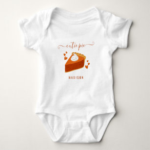 Script Little Cutie Pumpkin Pie Slice Baby Bodysuit