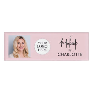 Script Logo Photo Makeup  Name Tag