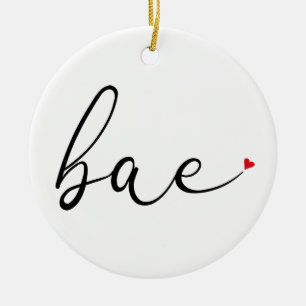 Script Love Heart Bae Definition Ceramic Tree Decoration