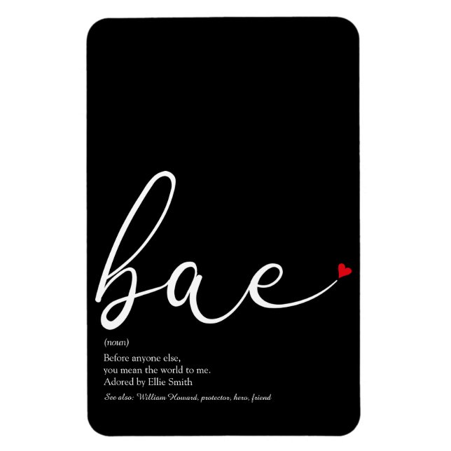 Script Love Heart Bae Definition Magnet (Vertical)
