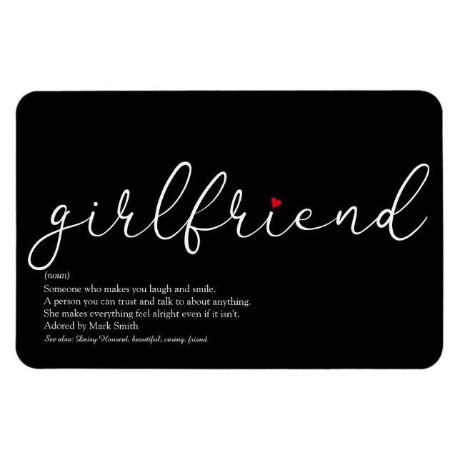 Script Love Heart Girlriend Definition Magnet (Horizontal)