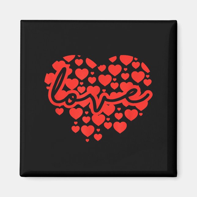Script Love Heart Of Hearts Valentine's Day  Magnet (Front)