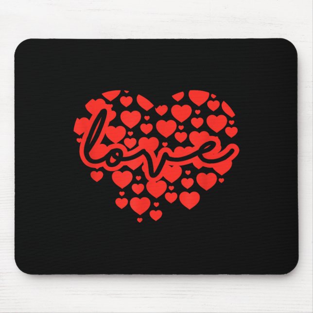 Script Love Heart Of Hearts Valentine's Day  Mouse Mat (Front)