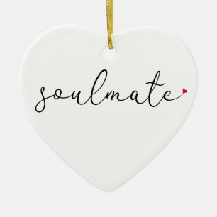 Script Love Heart Soulmate Definition Ceramic Tree Decoration
