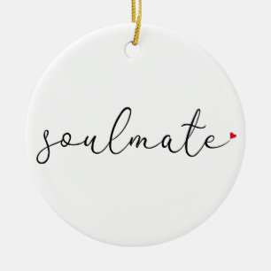 Script Love Heart Soulmate Definition Ceramic Tree Decoration