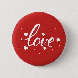 Script Love Hearts 6 Cm Round Badge