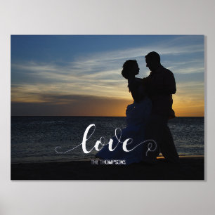 Script Love Horizontal Portrait Foil Prints