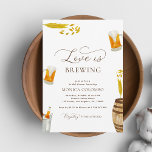 Script Love is Brewing Beer Theme Bridal Shower Invitation<br><div class="desc">Surprise your loved ones with this stylish bridal shower invitation,  featuring pretty watercolor beer illustrations and editable details. Easily customise it by clicking on the "personalise" option.</div>