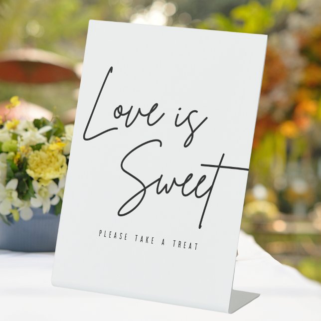 Script Love Is Sweet Please Take A Treat Wedding Pedestal Sign (Script Love Is Sweet Please Take A Treat Wedding Pedestal Sign
)