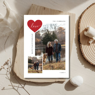 Script Love Pet Rustic Family Dog Photo Valentine Holiday Card