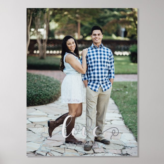 Script Love Vertical Portrait Foil Prints (Front)