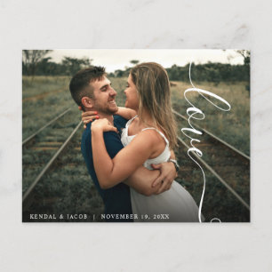 Script Love Wedding Photo  Postcard
