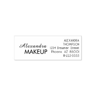 Script Makeup Studio Name Return Address Phone Sel Self-inking Stamp
