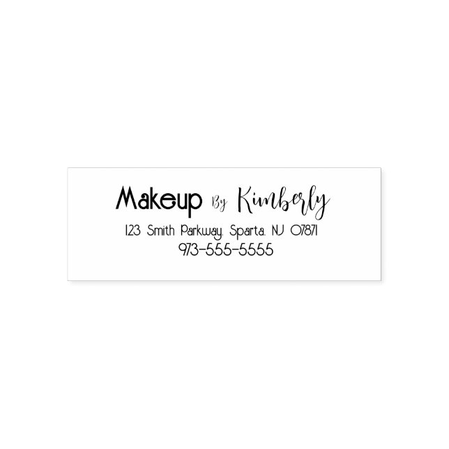 Script Makeup Studio Name Return Address Self-inking Stamp (Design)