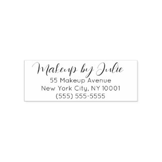 Script Makeup Studio Name Return Address Self-inking Stamp
