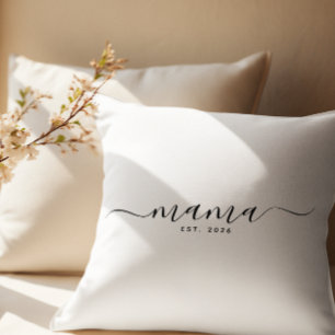 Script Mama Est Year Mother's Day Gift Cushion