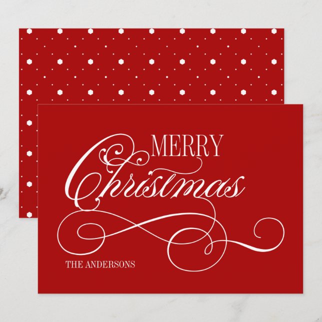 Script Merry Christmas Holiday Card (Front/Back)
