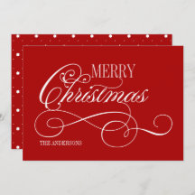 Script Merry Christmas Holiday Card