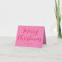 Script Merry Christmas Pink Red 