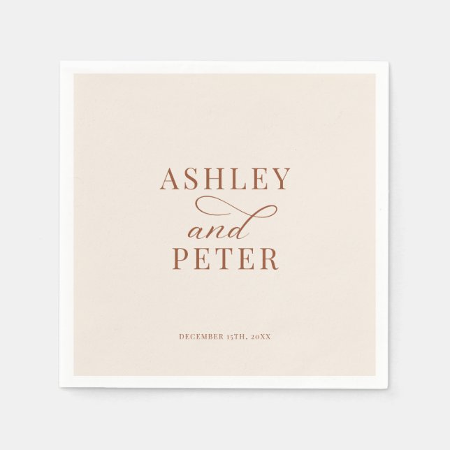 Script Minimalist Classic Wedding  Napkin (Front)