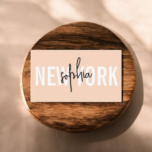 Script Minimalist Classy Peach Business Card