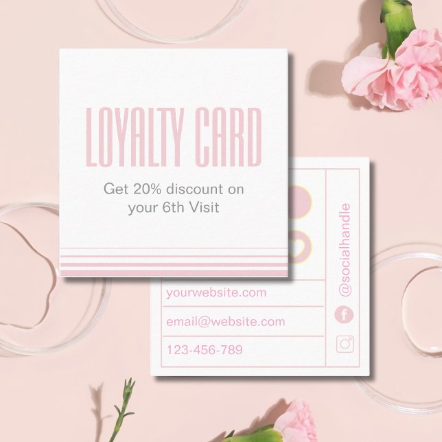Script Modern Blush Pink and white Loyalty Card (Creator Uploaded)