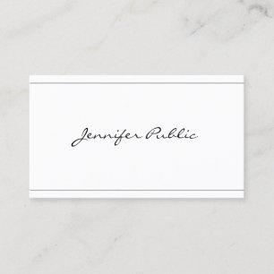 Script Modern Elegant Sleek Design Beautiful Plain Business Card
