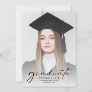 Script Modern Graduate Photo Graduation Announcement
