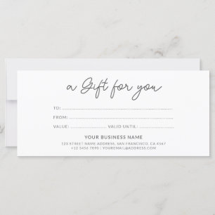 Script Modern Minimalist Gift Certificate