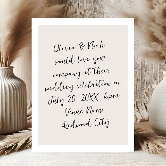 Script Modern Minimalist Wedding Postcard (Creator Uploaded)