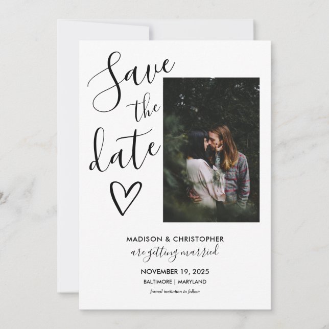 Script Modern Save The Date (Front)