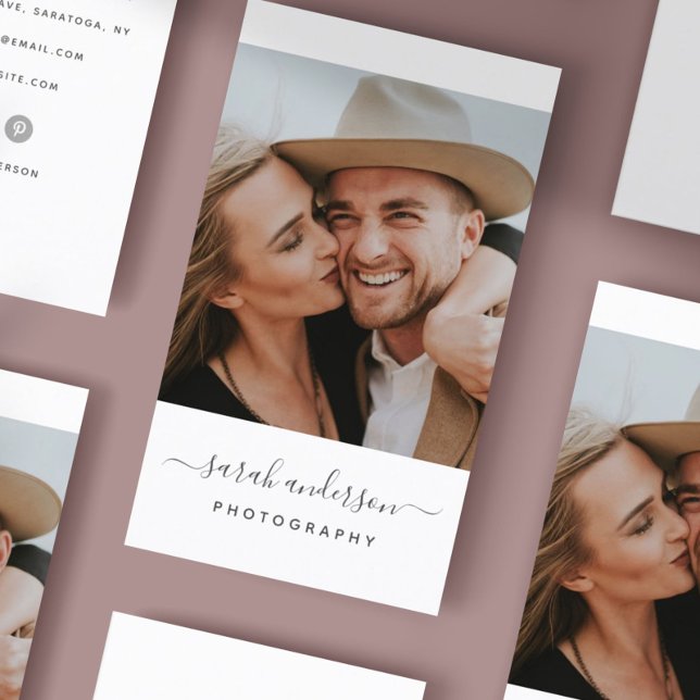 Script Modern Typography Photography Business Card (Creator Uploaded)