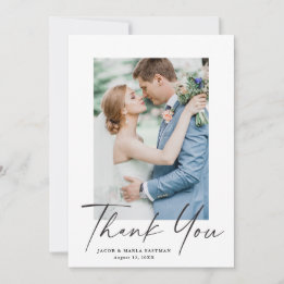 Script Modern Wedding Thank You Card