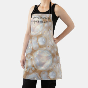 Script Modernopal stone and gold custom Apron