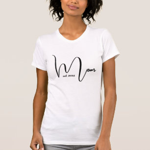 Script Mom Established New Mom Gift T-Shirt