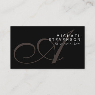 Script Monogram Attorney at Law Business Card