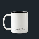 Script monogram Black and White Two-Tone Coffee Mug<br><div class="desc">Simplicity meets sophistication with our Black and White Coffee Mug featuring a custom monogram. The clean, classic design offers a timeless look, perfect for elevating your morning routine or adding a personal touch to your office space. The bold black exterior and crisp white interior create a striking contrast, while the...</div>