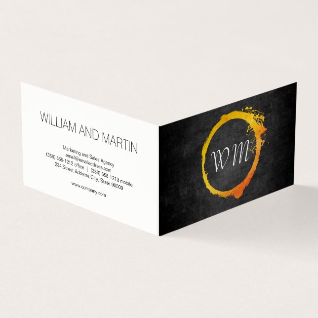 Script Monogram Business Card (Outside)