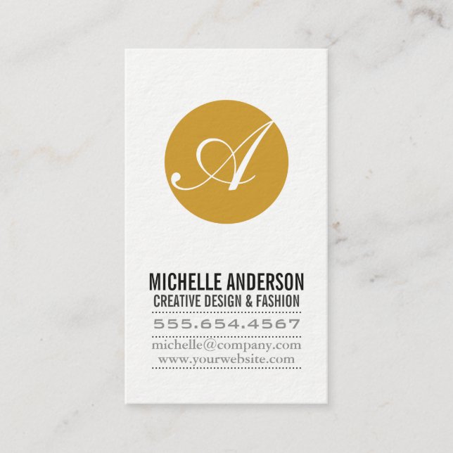 Script Monogram Business Card (Front)